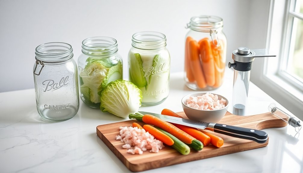 glass jars and weights