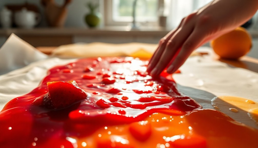 applying fruit puree evenly