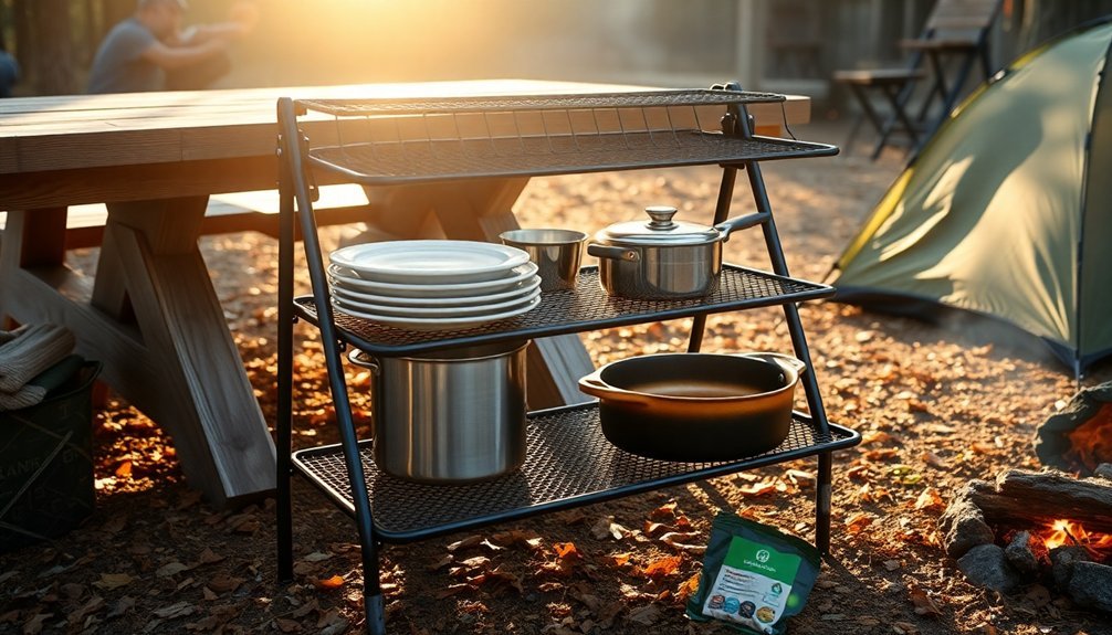 camping food rack varieties