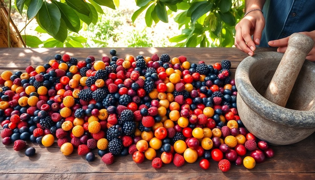choosing ingredients and fruits