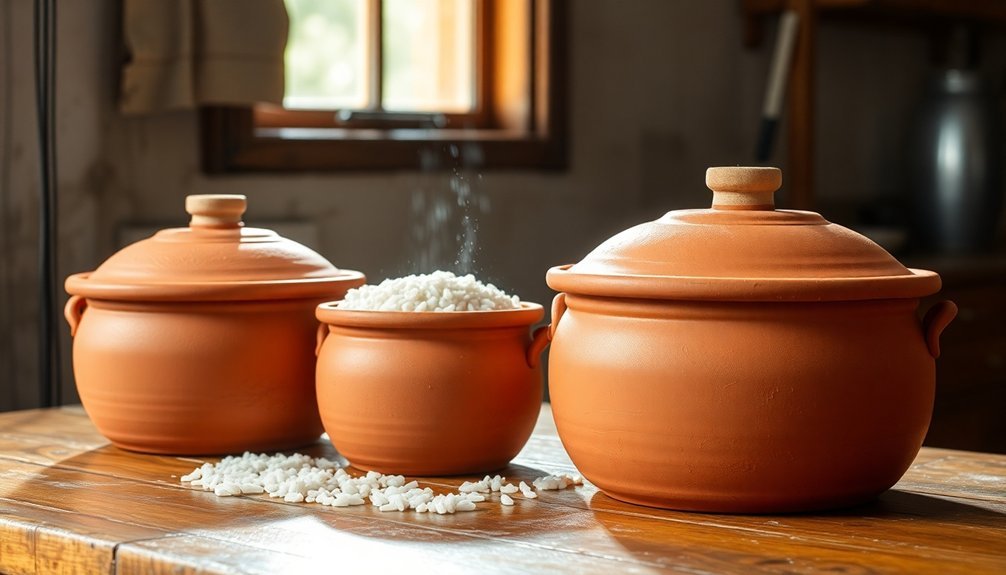 clay pots preserve rice freshness