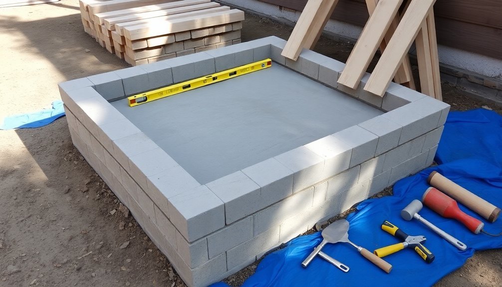 concrete block foundation technique