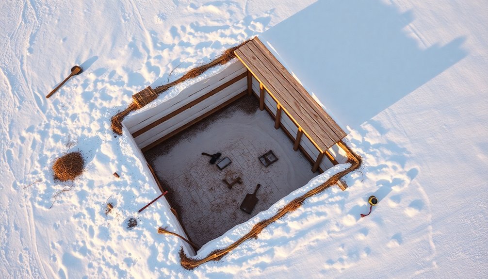 constructing a snow cellar