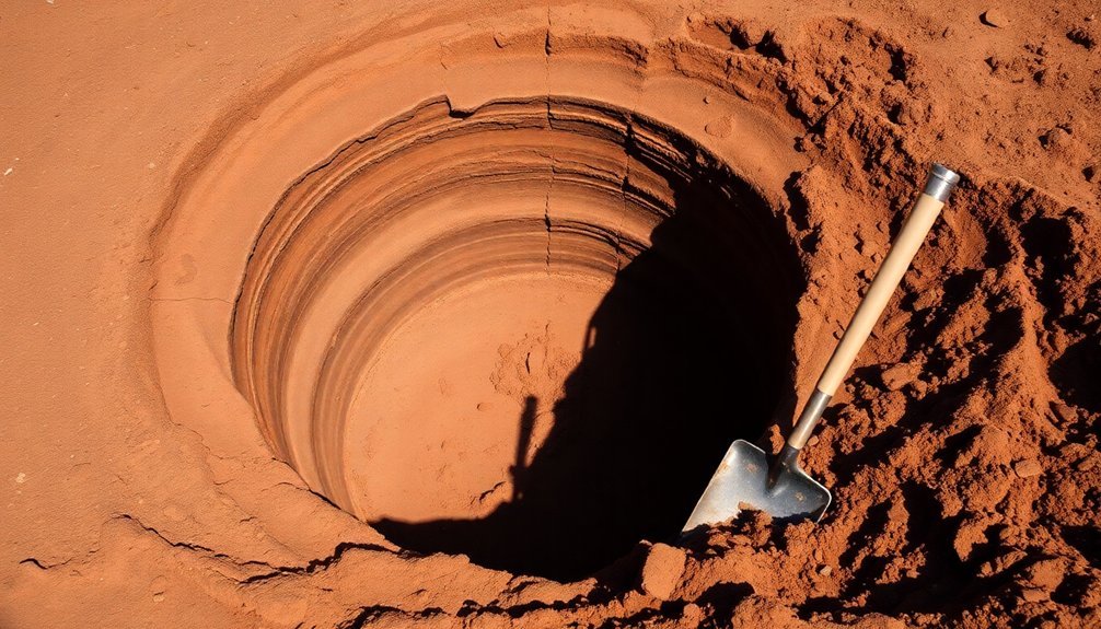 excavating a deep hole