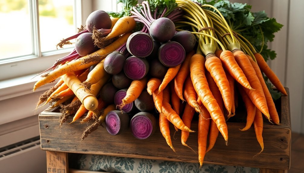 farmhouse root vegetable stacking