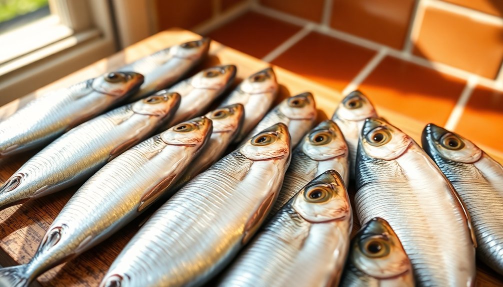 fresh quality sardines selection