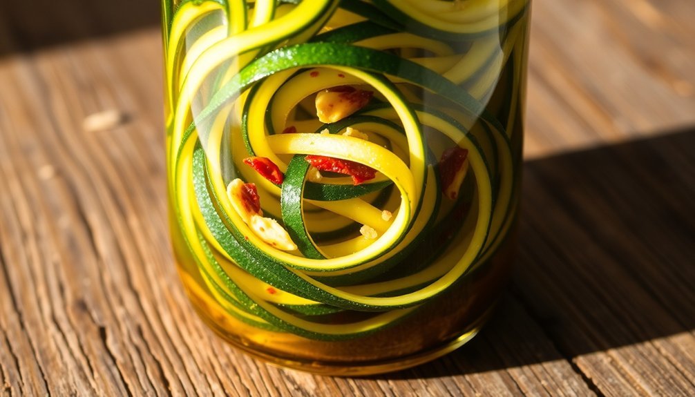 garlic infused marinated zucchini