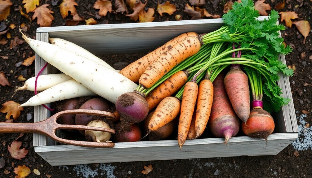 harvest roots at maturity