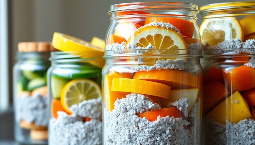 layered food with ash