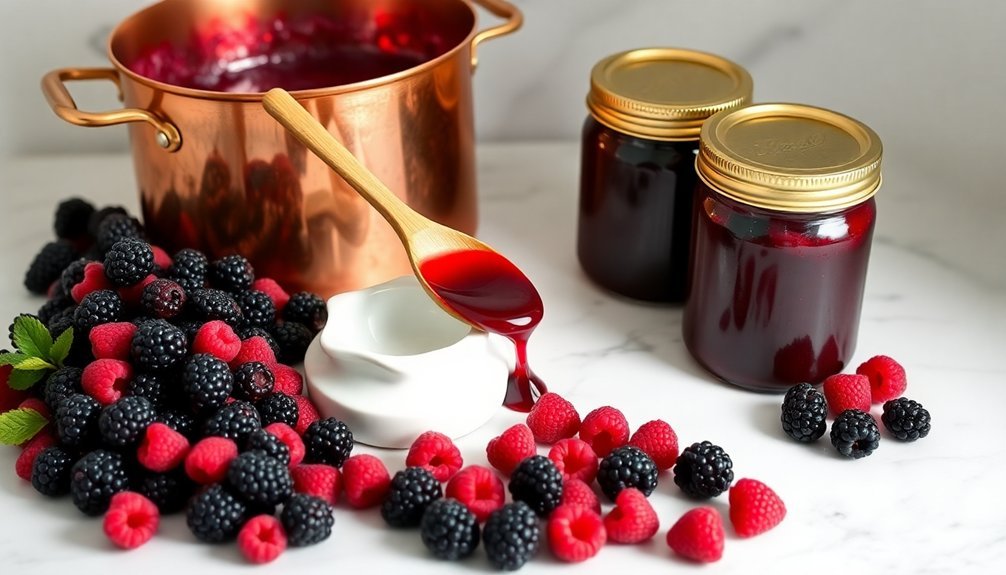 making perfect wild berry jam