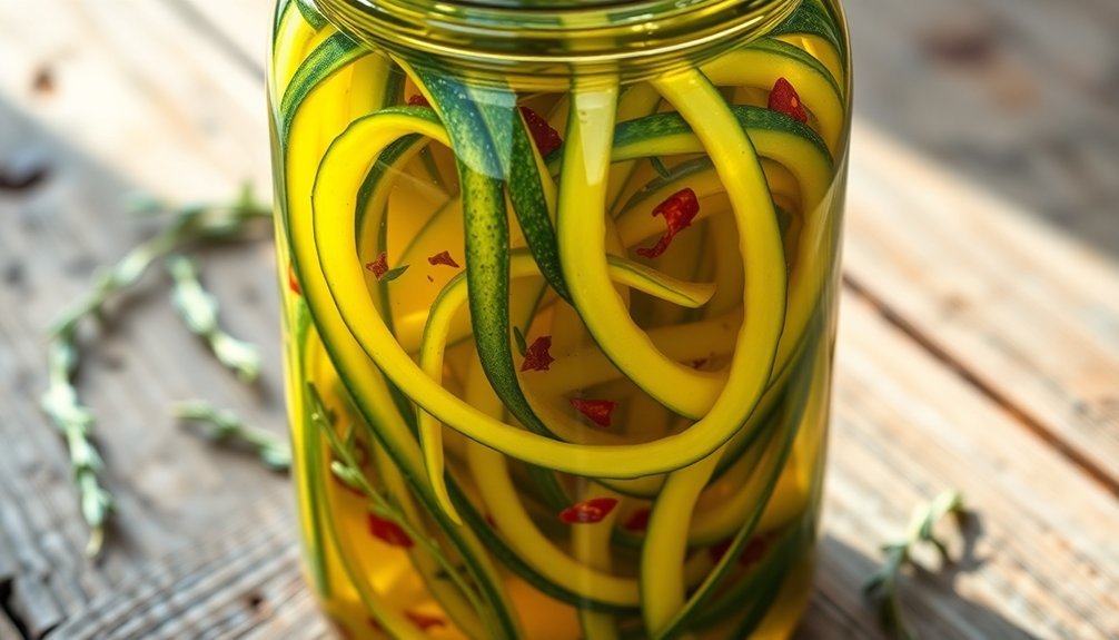 marinated zucchini in oil