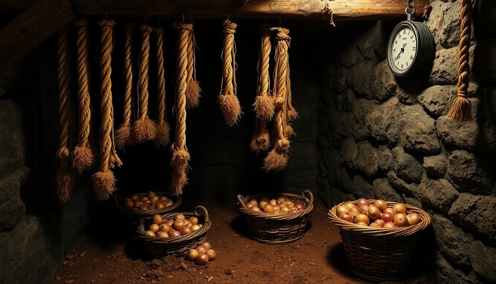 onions stored in cool conditions