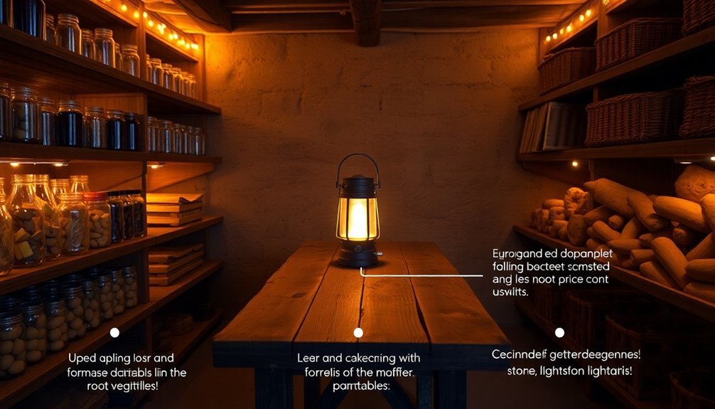 optimal lighting for root cellars
