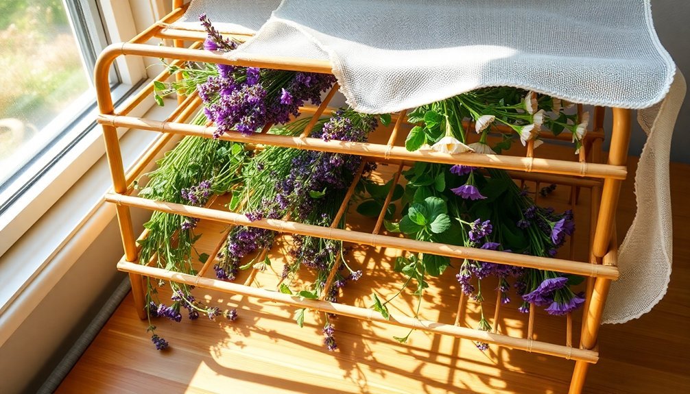 organizing drying rack setup