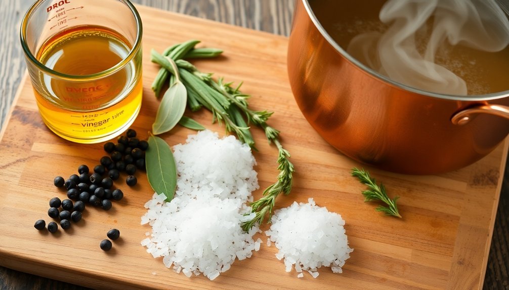 prepare vinegar brine mixture
