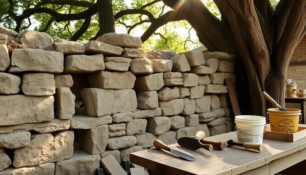 repairing stone foundation walls