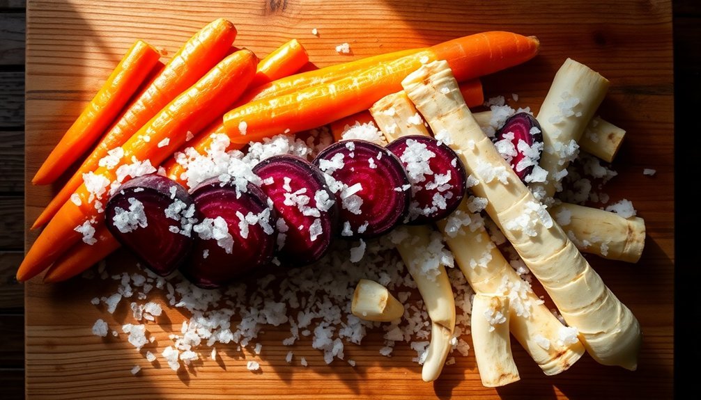 salt curing root vegetables method