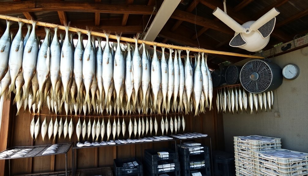scaling air dried fish production