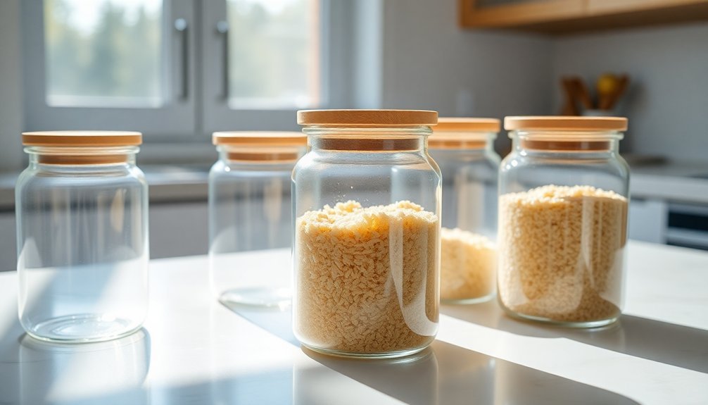 select appropriate storage containers