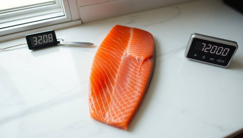 selecting fresh salmon carefully