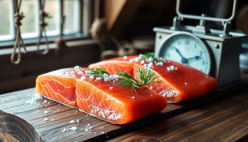 serving delicious cured salmon