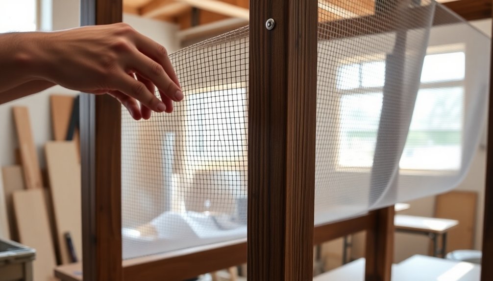 setting up drying mesh