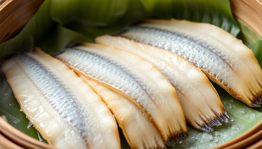 steaming dried fish preparation