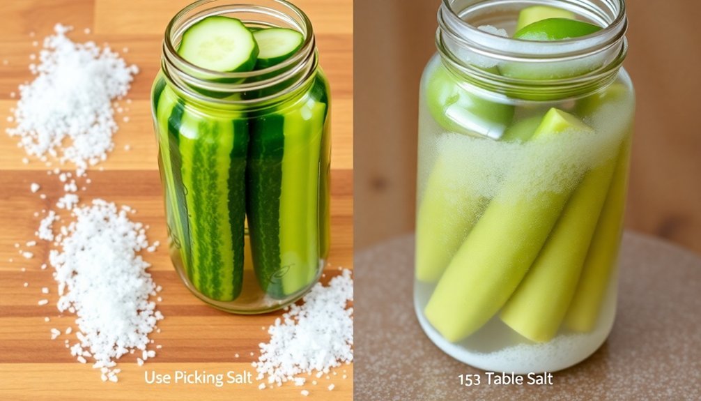 table crystals unsuitable for pickling