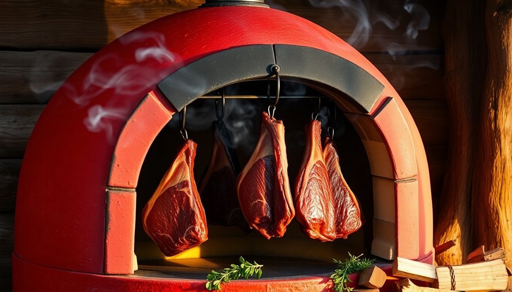 traditional clay oven smoking