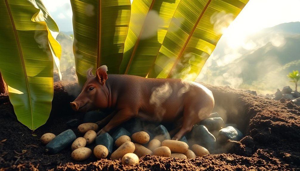 traditional hawaiian underground cooking