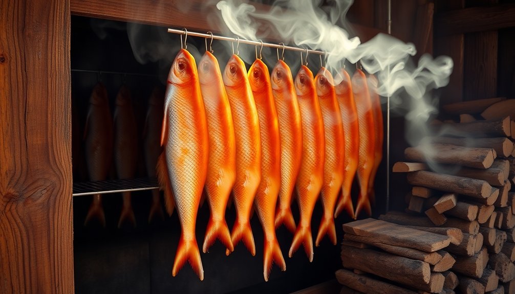 traditional wood fish smoking