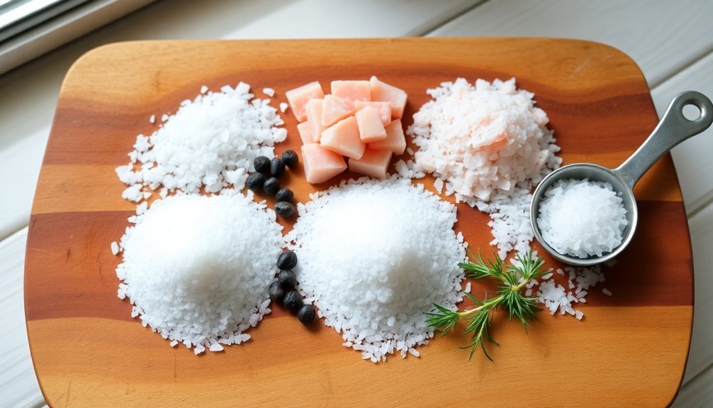 varieties and proportions of salt