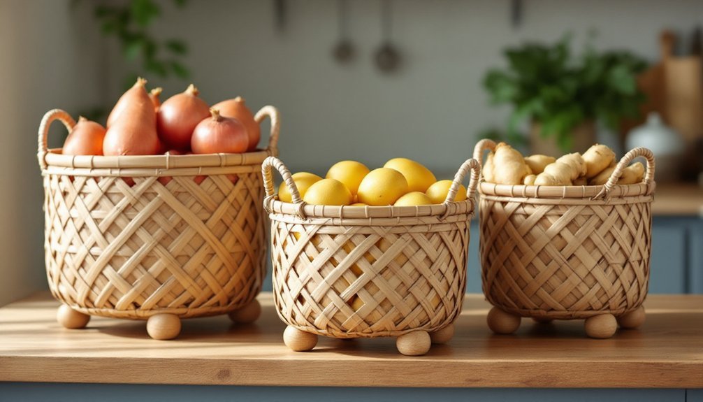 bamboo baskets for vegetables
